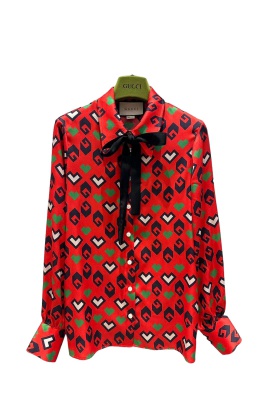 GUCCI RED BOW SHIRT