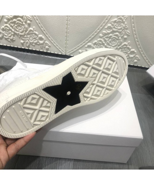 DIOR WHITE ON WHITE SOCK TRAINERS ( HIGH TOP ) 