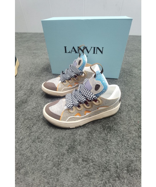 LANVIN LEATHER CURB SNEAKERS 