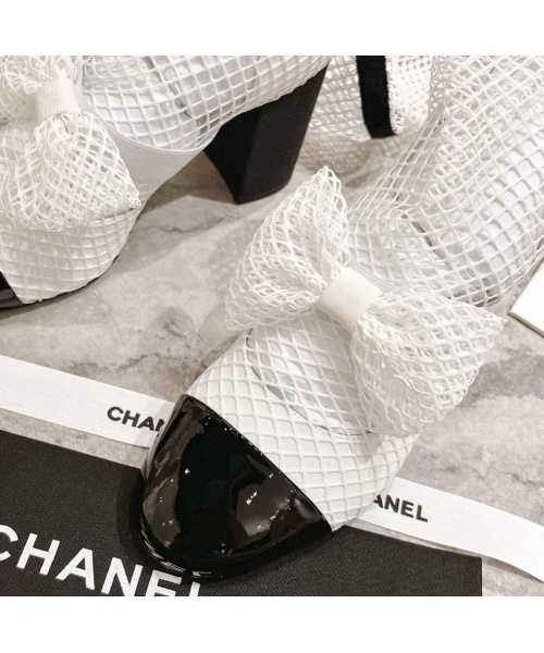 CHANEL HIGH THIGHS MESH BOOTS